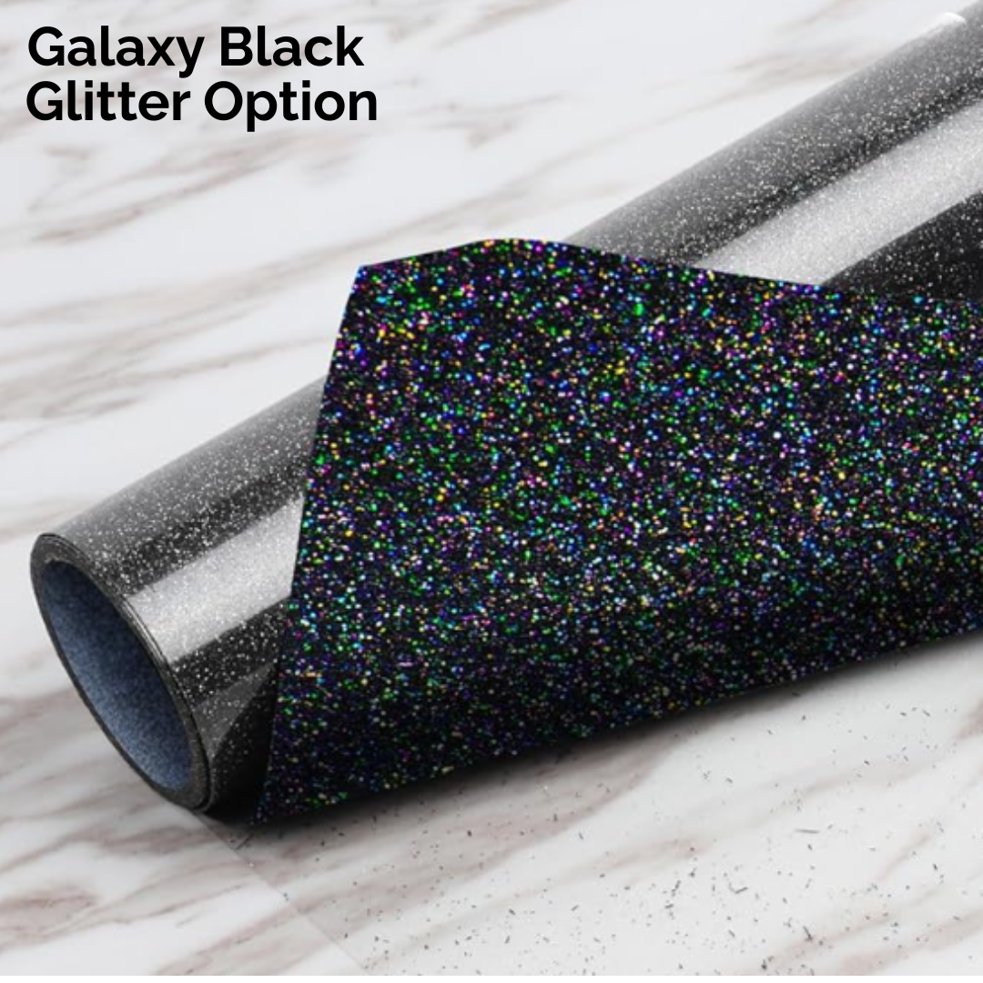 One Color in Glitter Vinyl (Galaxy Black)