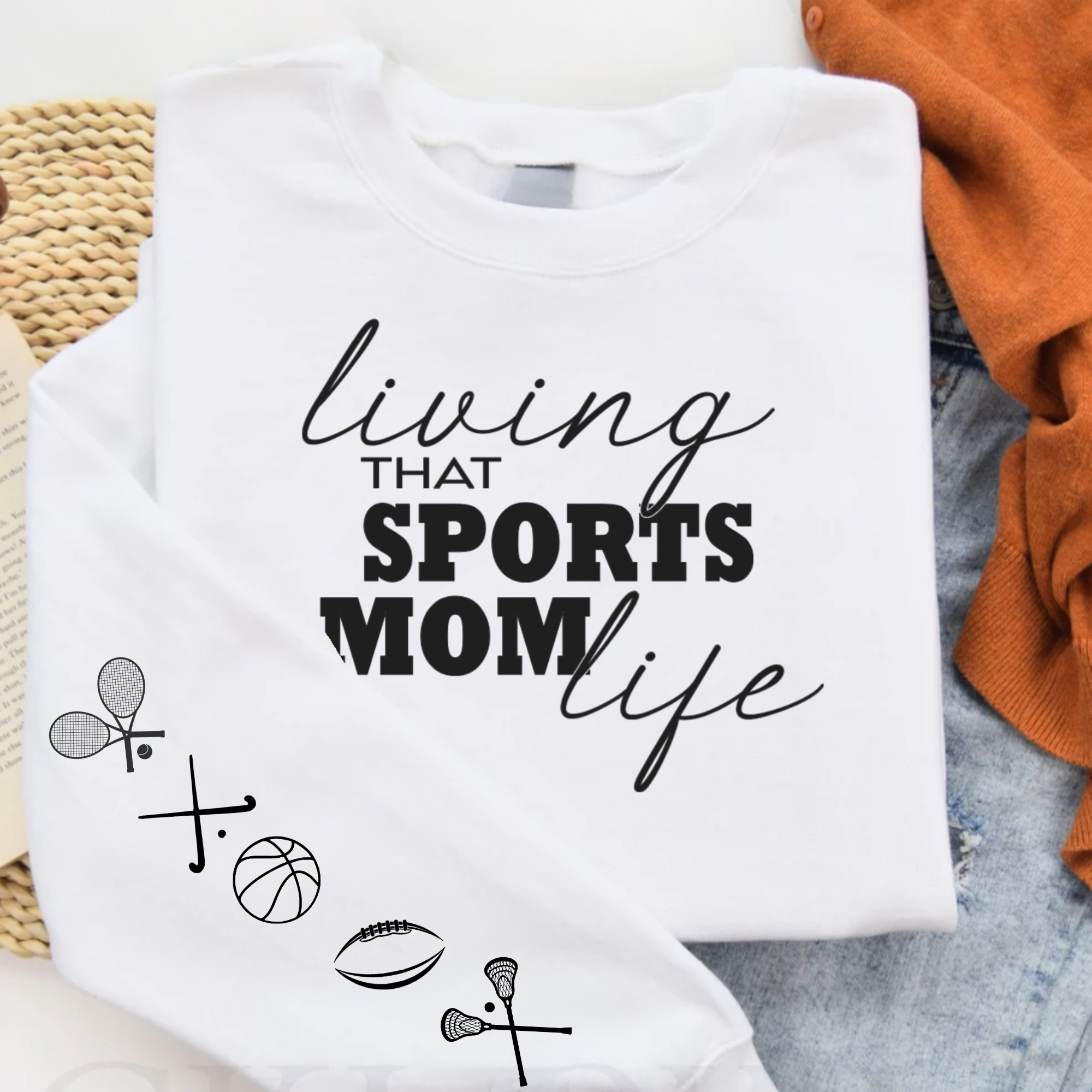 Living That Sports Mom Life Crewneck